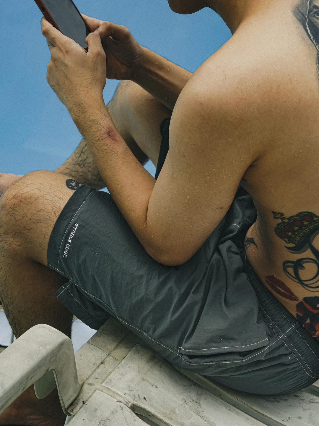 Contrast Stitch Water Short Pants